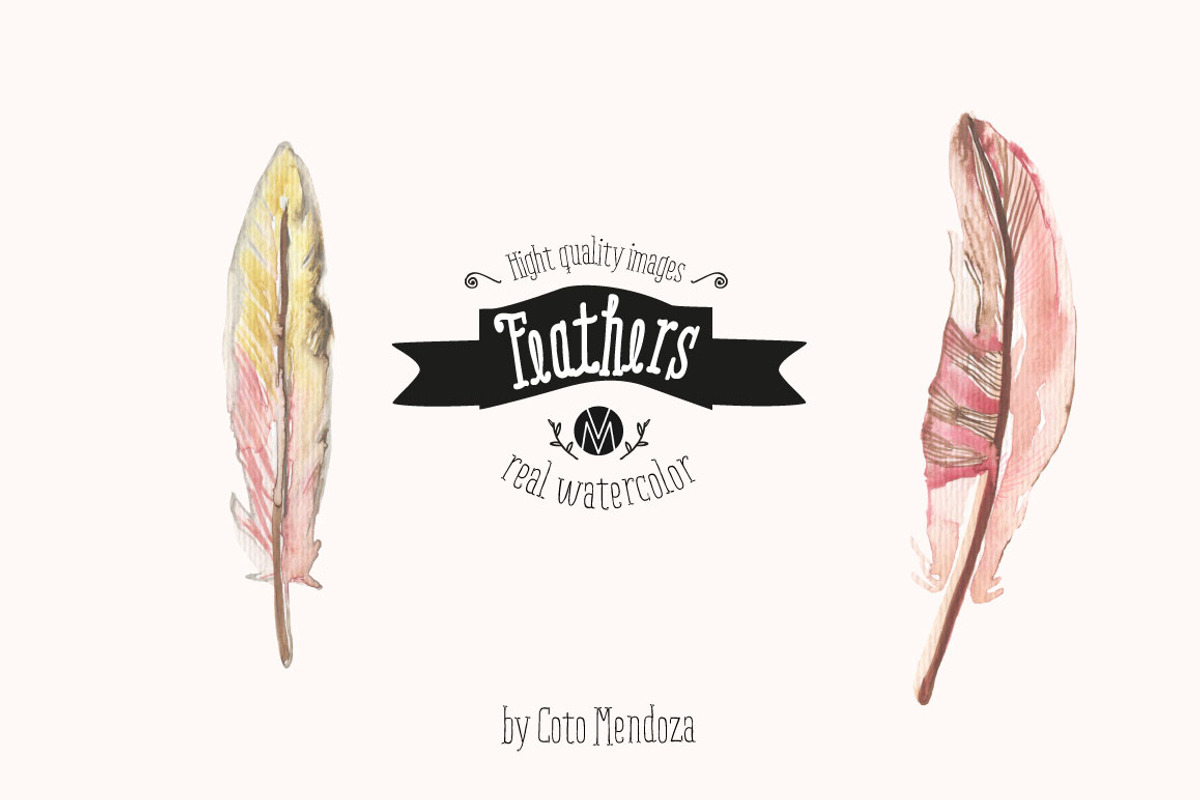 Feathers watercolor, an Illustration by MendozaVergara (Photo 2 of 3)