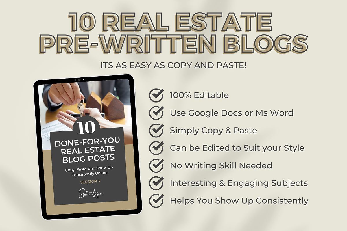PRE-WRITTEN REAL ESTATE BLOG POSTS, a Templates & Theme by Jennifer Magri Templates (Photo 4 of 8)