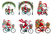 Santa Bicycle with Gifts Clipart, an Illustration by DreamArtGraphic (Thumbnail 4 of 4)