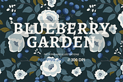 Blueberry Garden Elegant Pattern, a Pattern Graphic by Mariia Kovalchuk (Thumbnail 1 of 12)