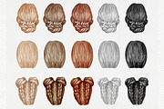 Female Hairstyles set, a Person Illustration by Colibri Watercolor (Thumbnail 8 of 14)