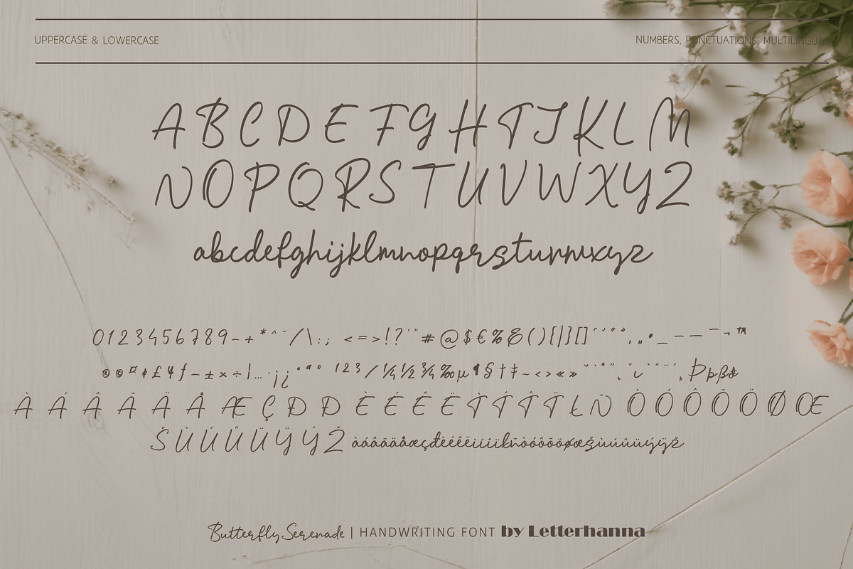 Butterfly Serenade Font, a Handwritten Font by Letterhanna Studio (Photo 11 of 13)