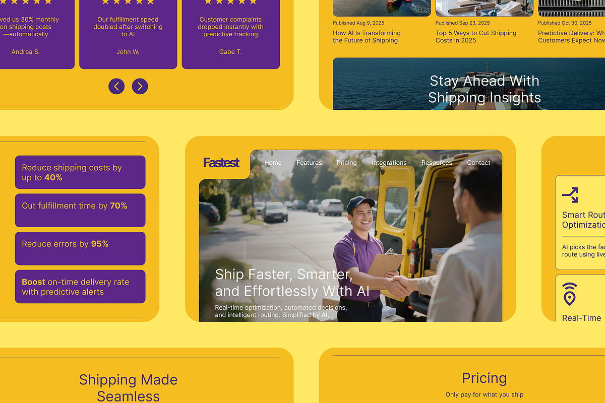 AI-Assisted Shipping Landing Page, a Landing Page Template by Supanium Studio (Photo 3 of 5)