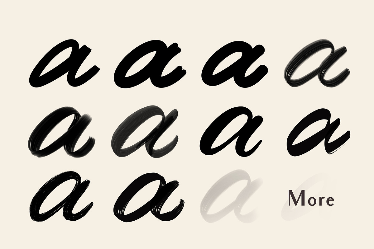 Procreate Lettering Brushes, a Brush Add-On by Nurmiftah (Photo 3 of 6)