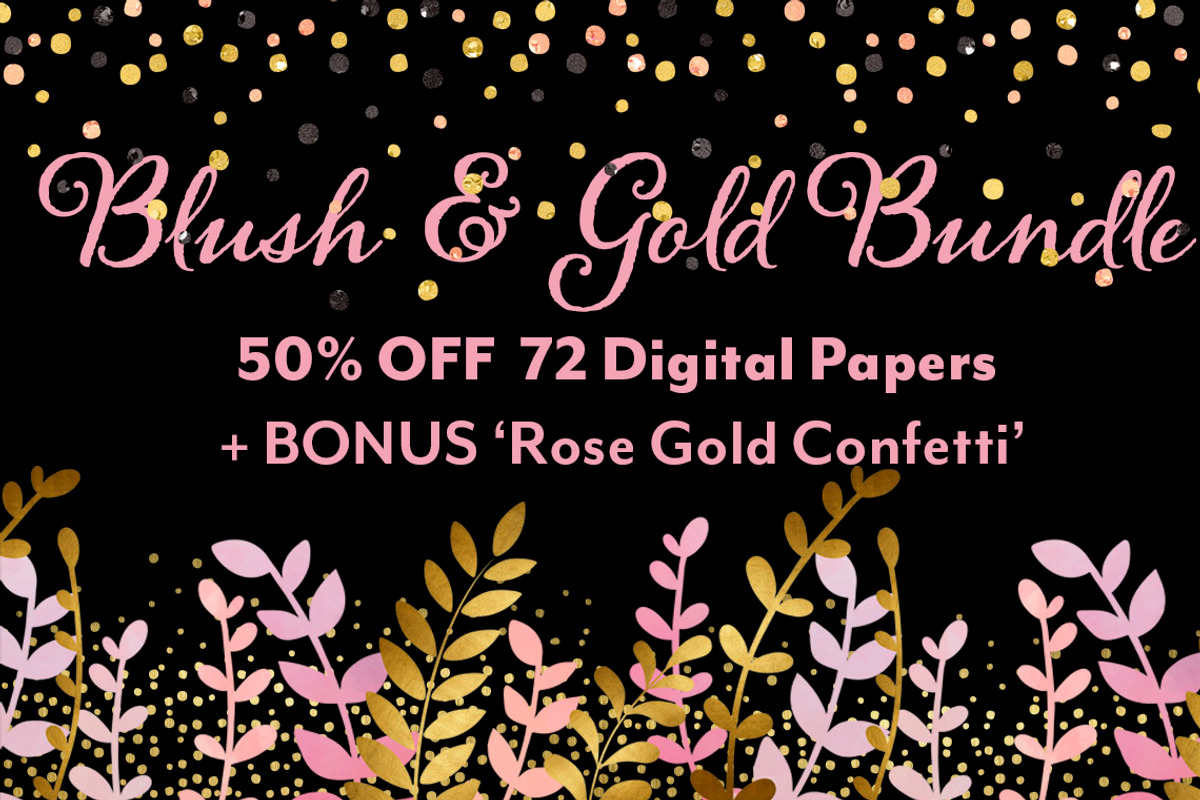 50% OFF Blush & Gold Bundle, a Texture Graphic by Chus Moreno Studio (Photo 1 of 8)