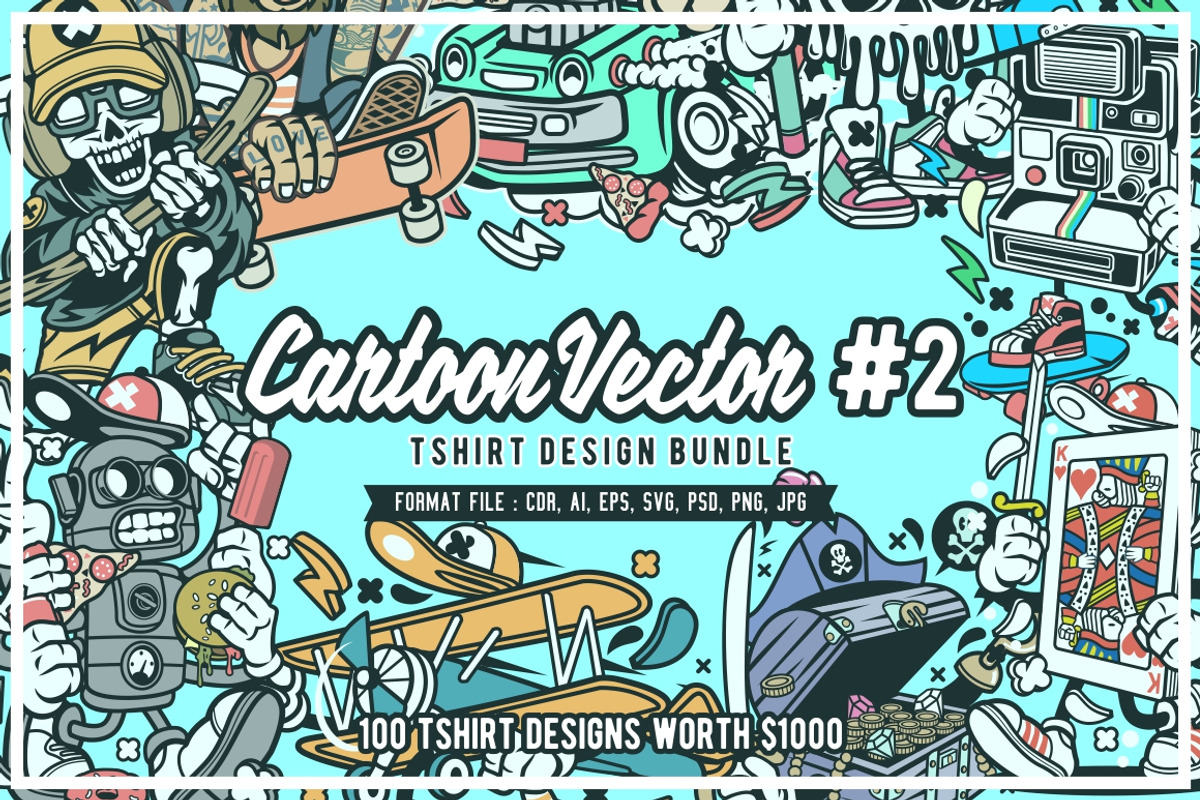Cartoon Vector Tshirt Design Bundle, an Illustration by roach_graphic (Photo 1 of 22)