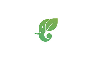 Elephant and Leaf Logo Design