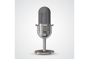 Microphone on white background, an Object Graphic by piter.goskov