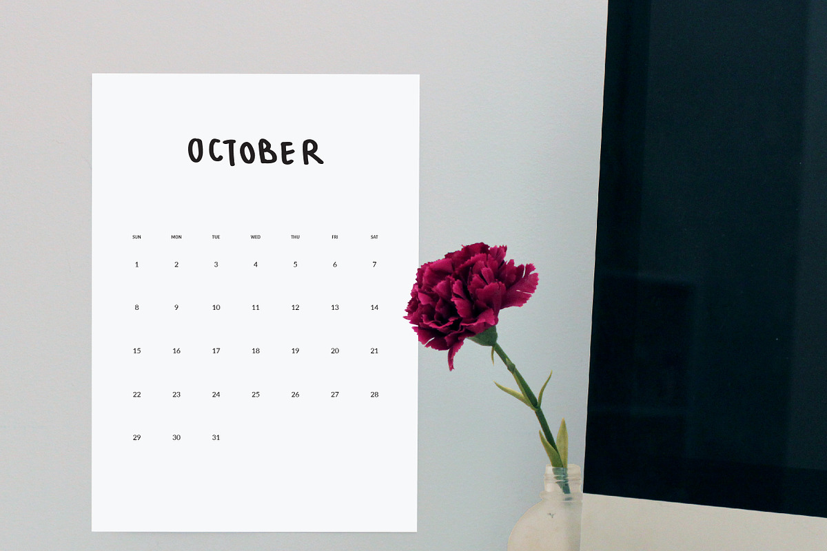 Twenty Seventeen Text Calendar, a Stationery Template by Made By Hamilton (Photo 2 of 5)