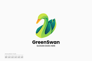 Green Swan Gradient Colorful Logo, a Branding & Logo Template by Zeer Graphic