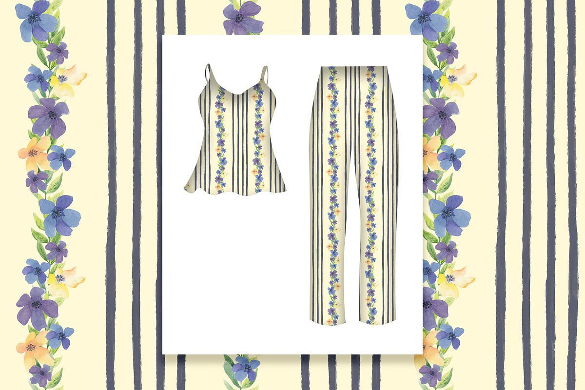 Watercolor Romantic Flower Patterns, a Pattern Graphic by Oksana Dovhopol Art (Photo 5 of 15)