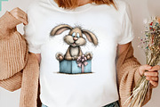 Watercolor Birthday Bunny Clipart, an Animal Illustration by CreationArt (Thumbnail 13 of 14)