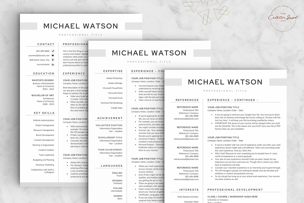 Resume/CV - The Watson, a Resume Template by CreativeLandStudio (Photo 5 of 10)