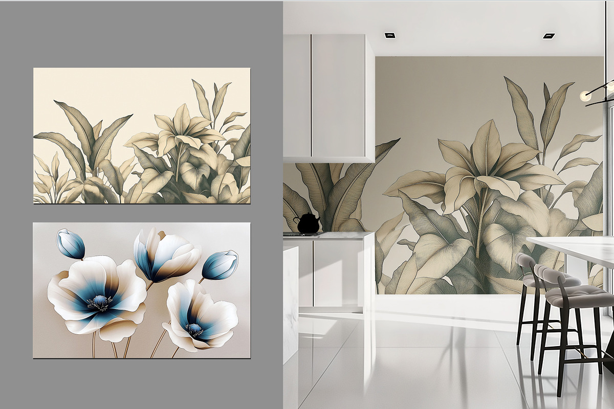 Modern Mixed Art Wallpaper, a Decorative Illustration by fei long (Photo 10 of 10)