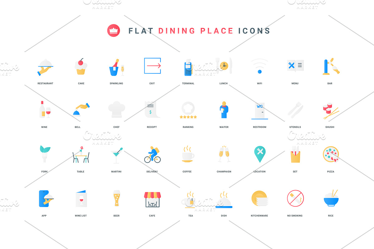 Traditional food & dishes icons, a Food Illustration by Lemberg Vector