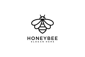 Honey Bee Animal Logo Vector