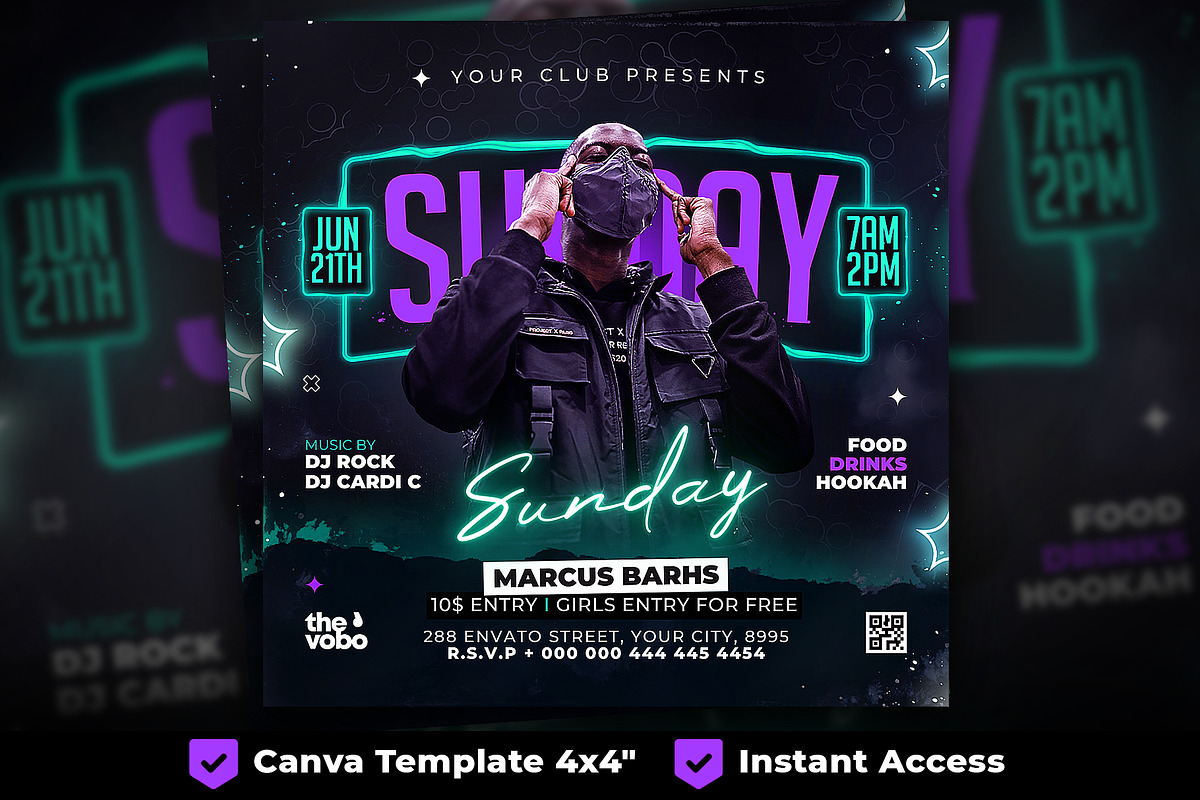 Party Flyer, Canva Club Flyer, a Flyer Template by FLYERHIVE (Photo 1 of 3)