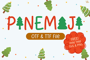Pinemoji | playful handwritten font, a Handwritten Font by LivelyAutumn11.11