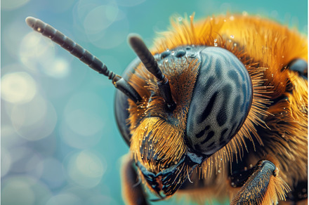 Bumblebee showing its compound eyes, an Animal Photo by Ylivdesign