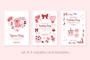 Coquette card templates + patterns, a Card Template by Viaireshop (Thumbnail 1 of 9)