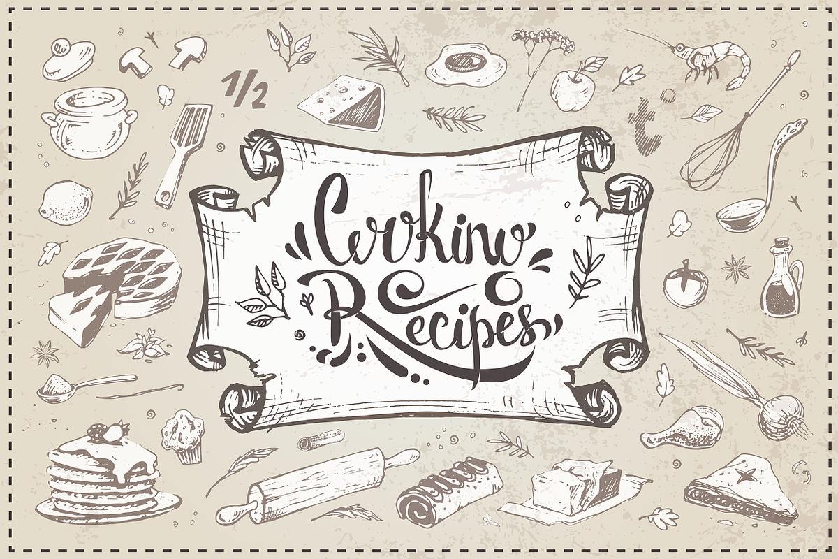 Hand-drawn Cooking and Food Icons, a Decorative Illustration by Margo Miller (Photo 25 of 48)