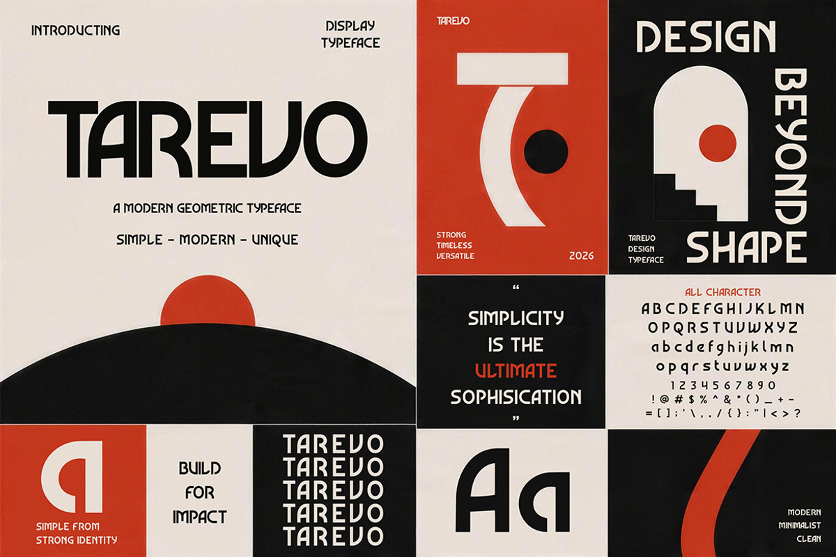 Tarevo - Modern Geometric Typeface, a Sans Serif Font by Pitchlook.Studio (Photo 4 of 4)