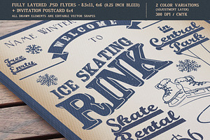 Ice Skating Rink Flyers & Invitation