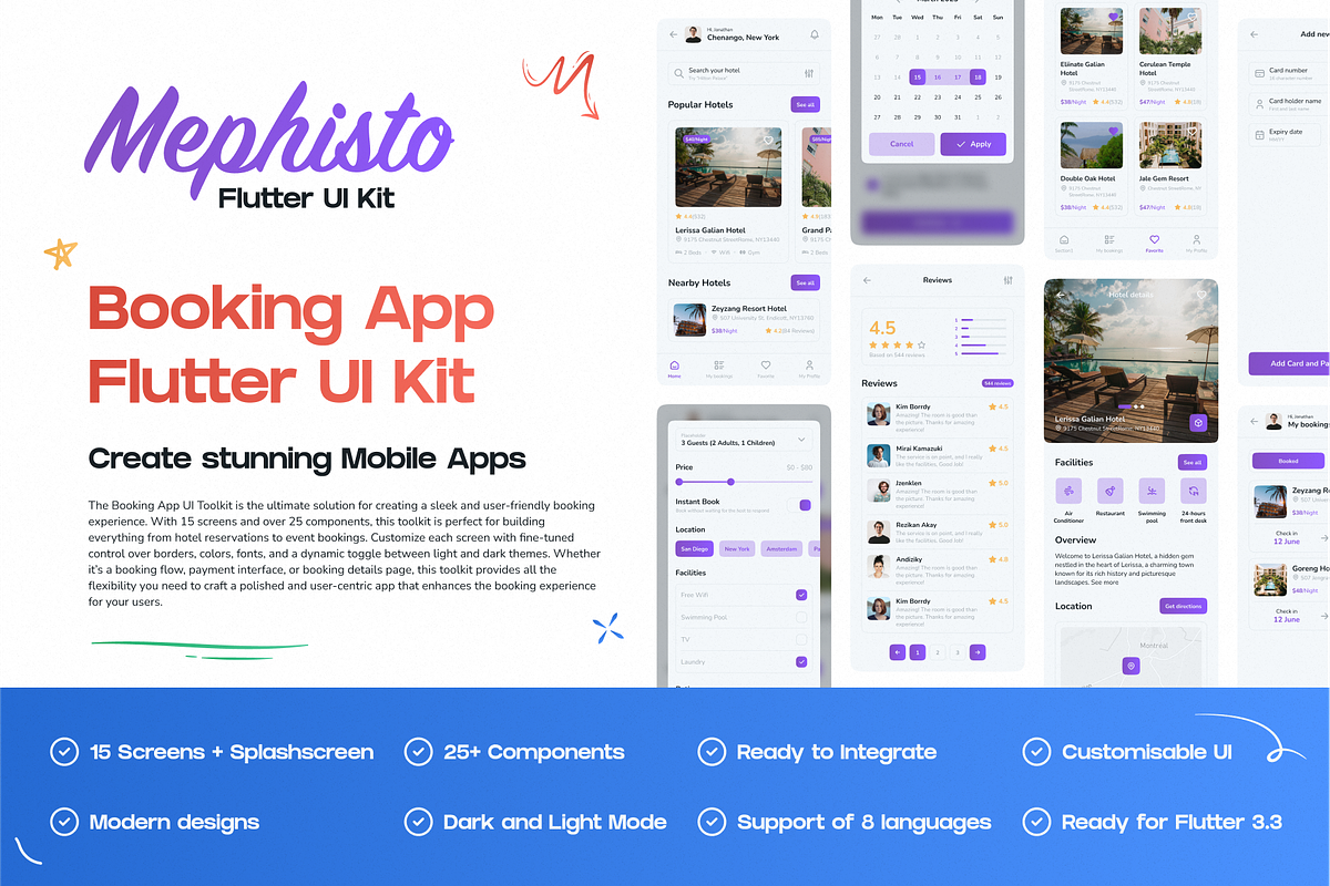 Mephisto - BOOKING APP UI KIT, an App Template by A7ALABS