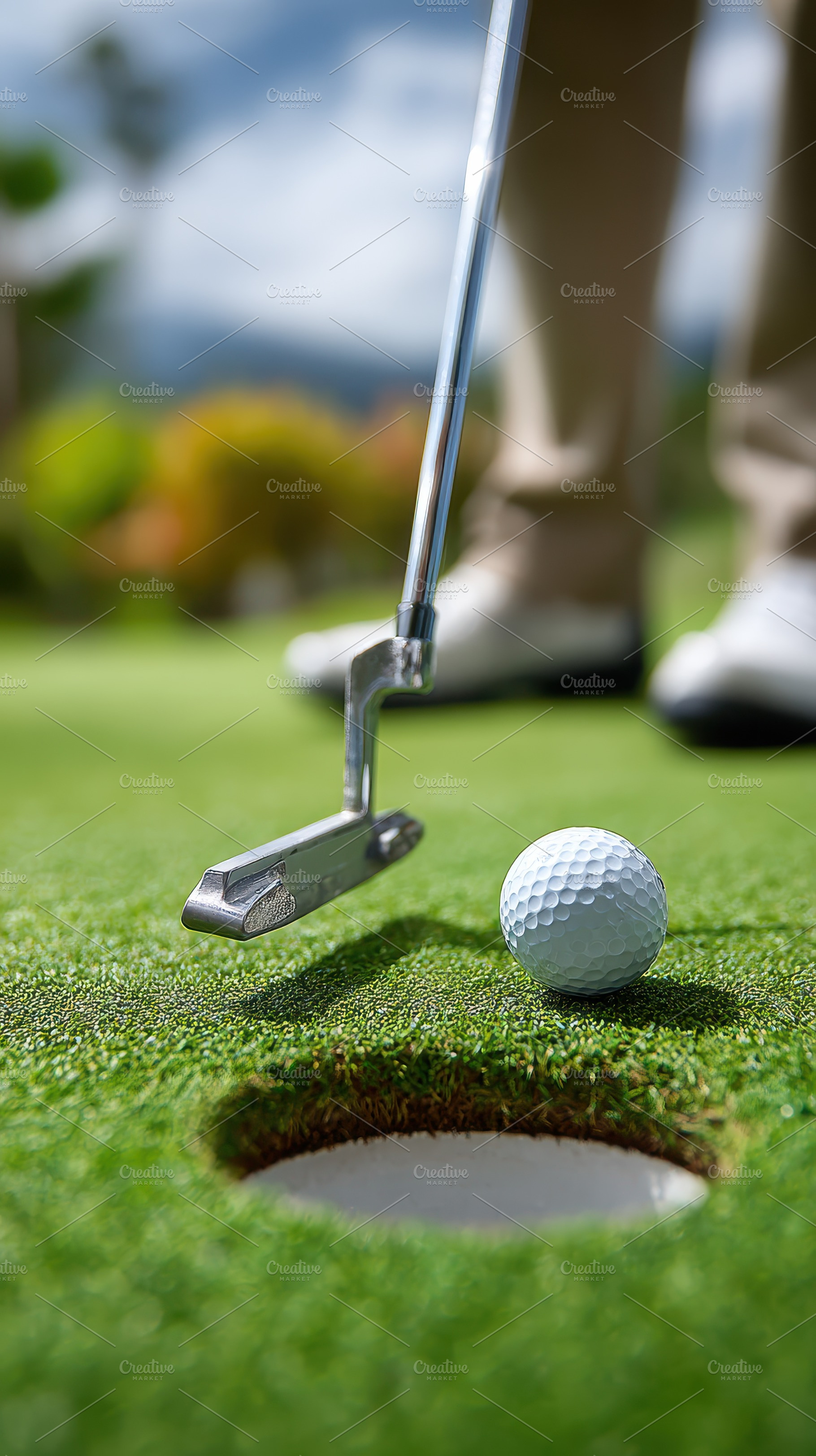 Golf putting green putting a golf ba, a Photo by Pixeness Studio