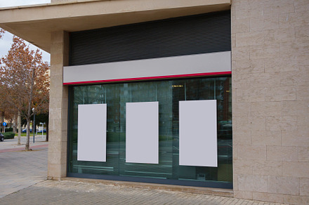 Blank billboard mock up featuring blank, billboard, and office