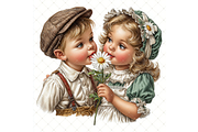 Romantic Daisy Couple Clipart JPG, a Person Illustration by Memories By Lea (Thumbnail 4 of 19)