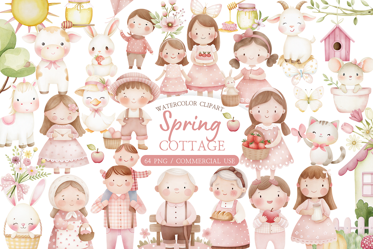 Rustic Spring Farm Life PNG Set, an Illustration by MockupWizard (Photo 1 of 6)