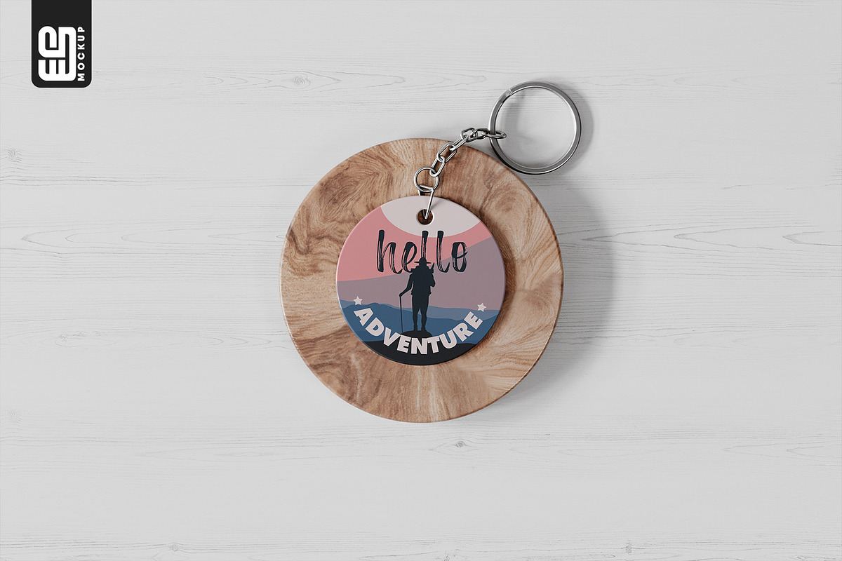 Round Plastic Keychain Mockup, a Product Mockup by SD Mockup