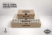 Stacked Fast Food Boxes Mockup, a Packaging Mockup by INCDesign (Thumbnail 2 of 10)