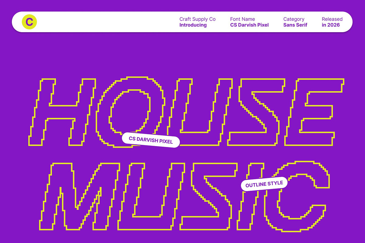 CS Darvish Pixel, a Sans Serif Font by Craft Supply Co. (Photo 2 of 8)