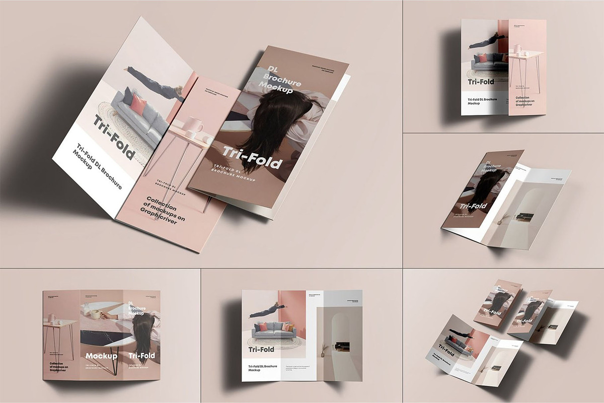 Tri-Fold DL Brochure Mock-up, an Advertising Mockup by Se٧enStudio (Photo 1 of 16)