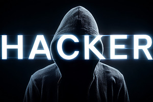 Hooded hacker figure stands in dark, a Technology Photo by MistyDay