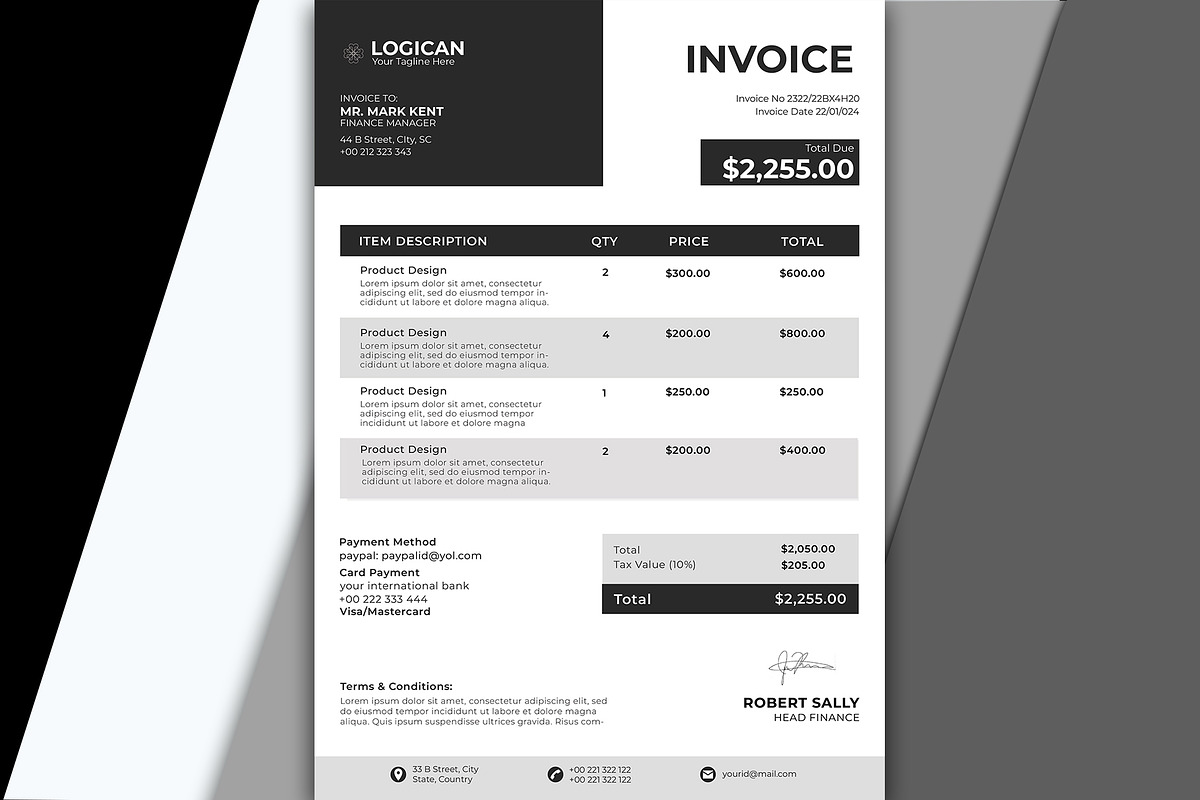 Business/corporate Invoices, a Stationery Template by kamalrawat_gd (Photo 2 of 2)