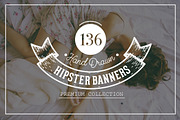 Hand Drawn Hipster Banner Pack, an Illustration by cloverandcrow (Thumbnail 1 of 3)