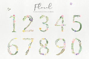 Watercolor Wildflowers Graphic Set