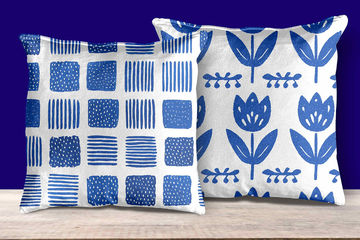 Cottagecore farmhouse Blue Patterns, a Pattern Graphic by Pattern Whimsy (Photo 6 of 8)