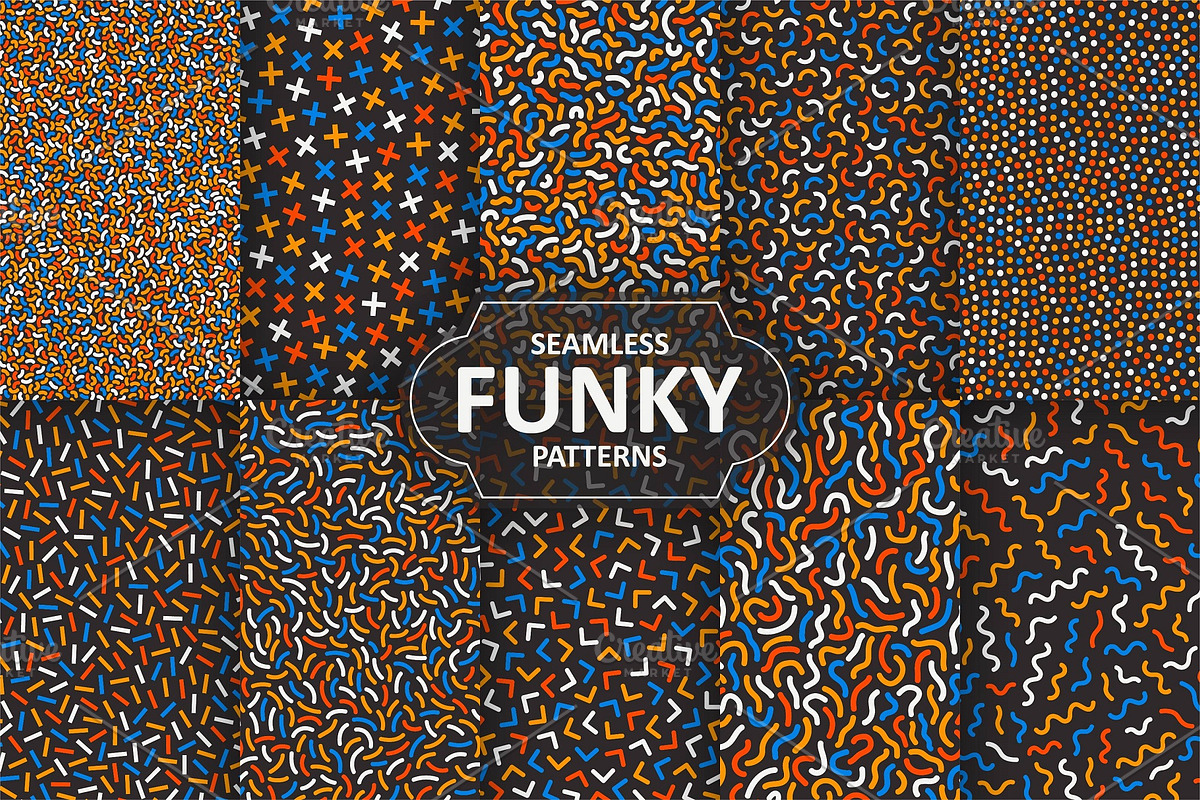 Vintage colorful seamless patterns, a Pattern Graphic by ExpressShop (Photo 1 of 5)