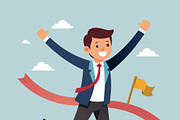 Man in suit celebrating victory, an Object Illustration by SouravDesign (Thumbnail 1 of 3)