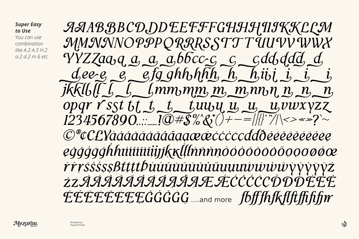 Mezarou, a Script Font by Aluyeah Studio (Photo 15 of 15)