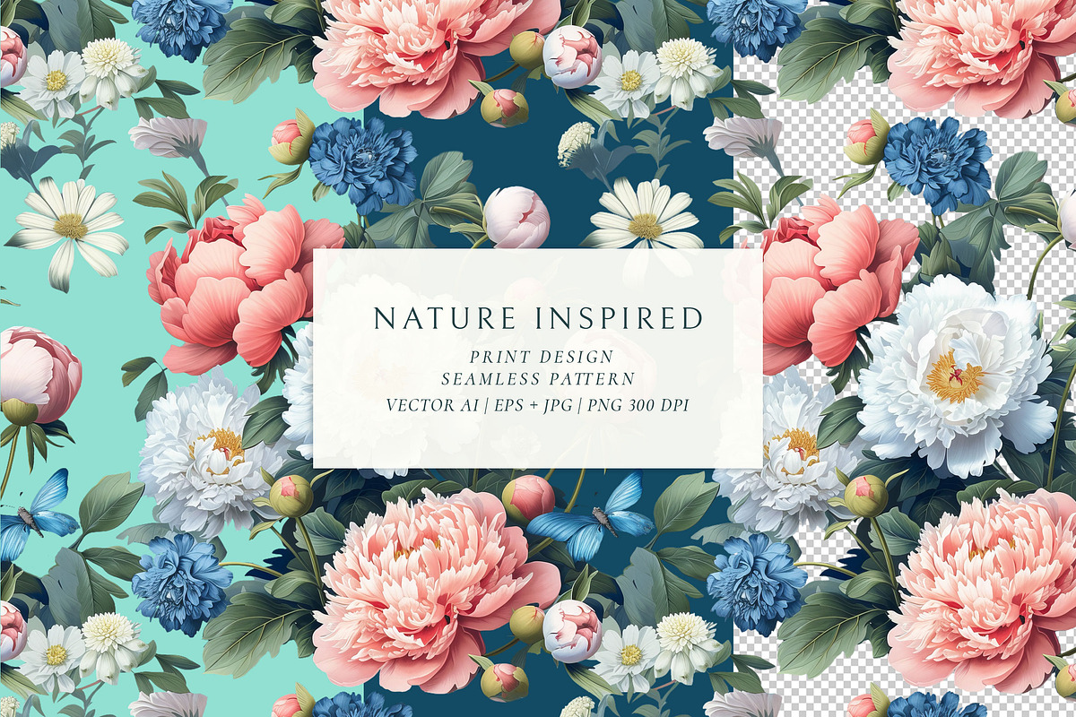 Gorgeous Peonies Floral Pattern 2, a Pattern Graphic by Olya Creative (Photo 1 of 7)