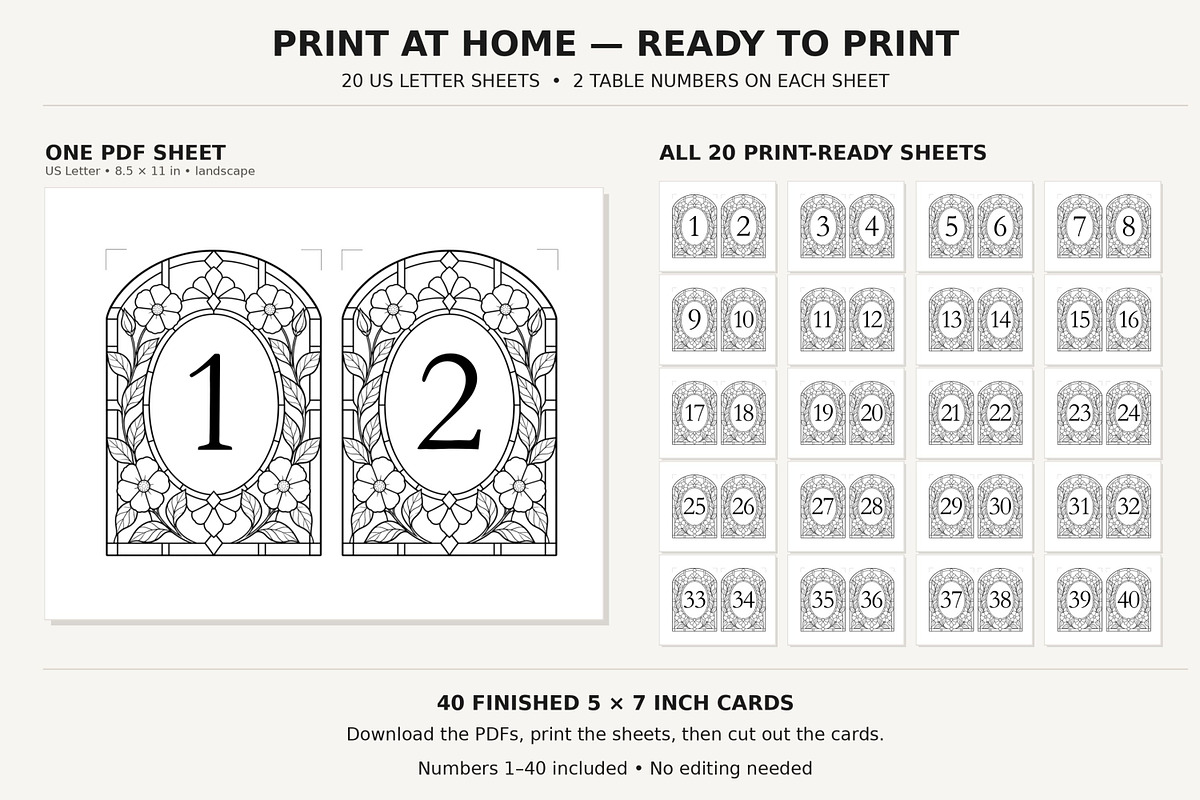 Stained Glass Wedding Table Numbers, an Invitation Template by Arfis (Photo 7 of 11)