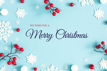 Blue, Red merry Christmas Card