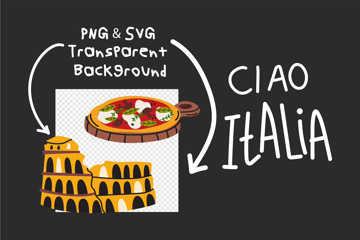Italy Travel Vector Clipart Set, a Decorative Illustration by Luamor (Photo 5 of 5)
