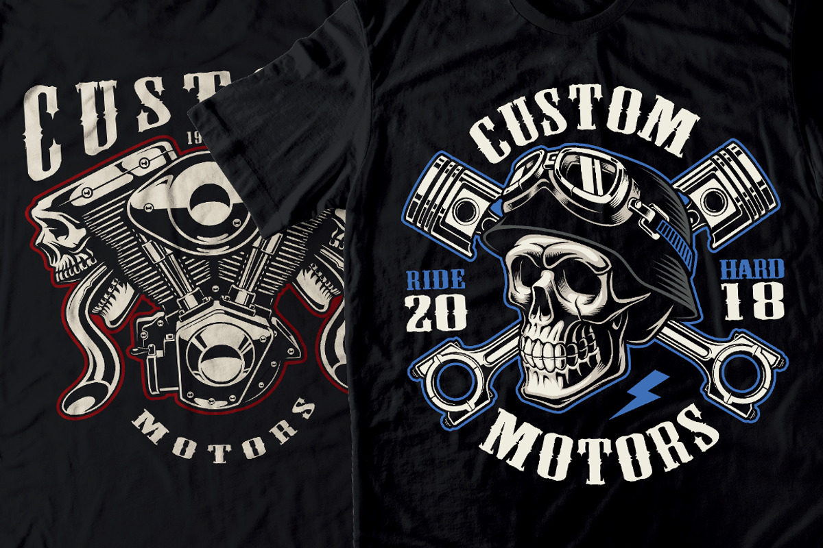 Set of Bikers Shirt Designs., an Illustration by Harry Kasyanov (Photo 10 of 12)
