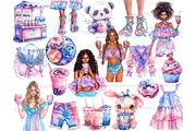 Bubble Tea Clipart Drinks PNG Bundle, a Food Illustration by GlamArtZhanna (Thumbnail 3 of 6)